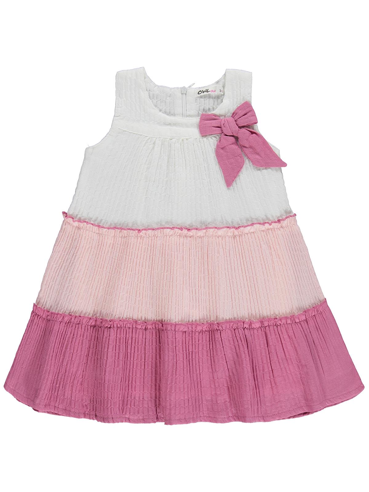 Civil Girls Fiyonklu 2-5 Yaş Elbise - Pembe