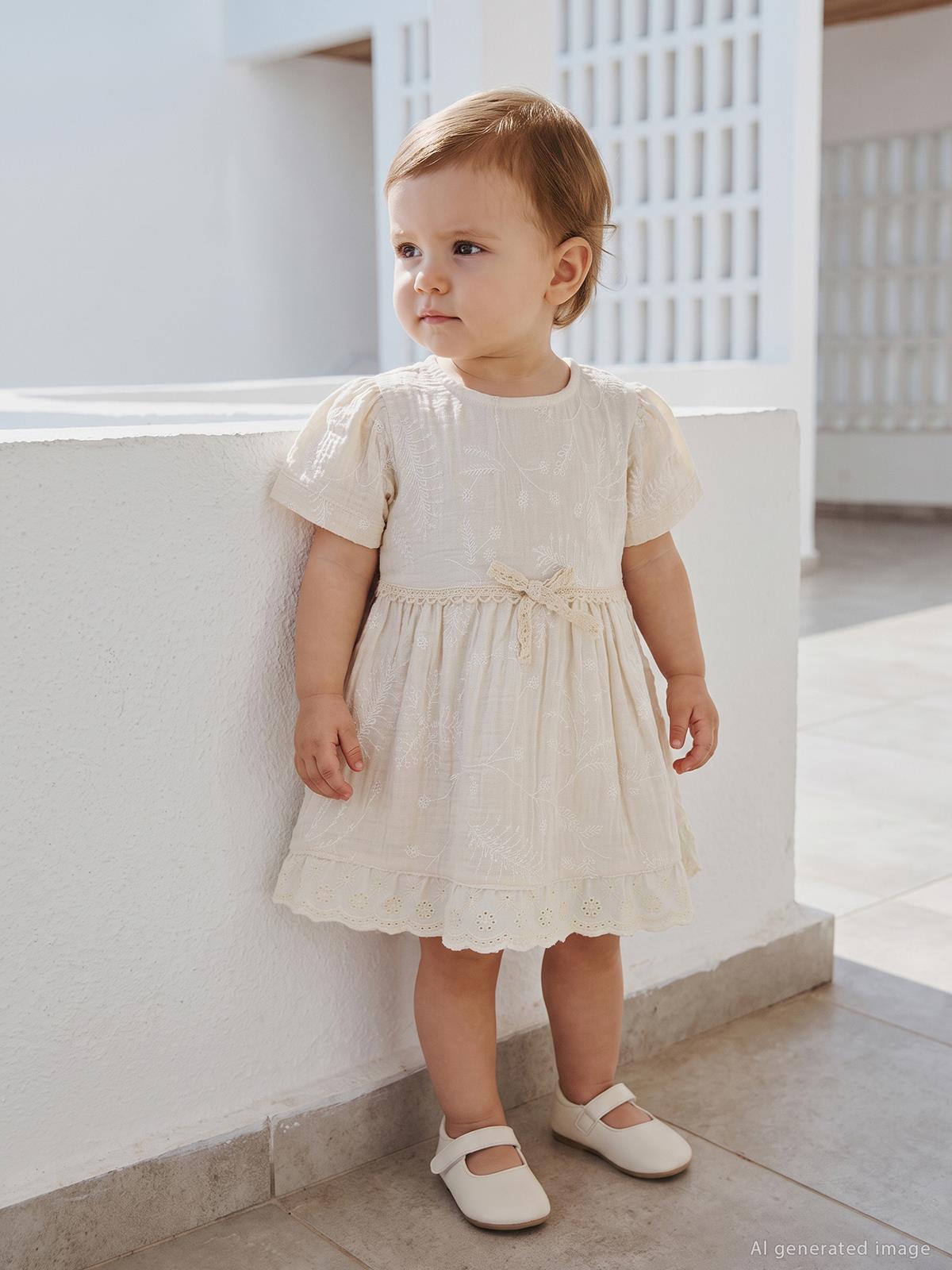 Civil Baby Fiyonklu 6-18 Ay Elbise - Bej