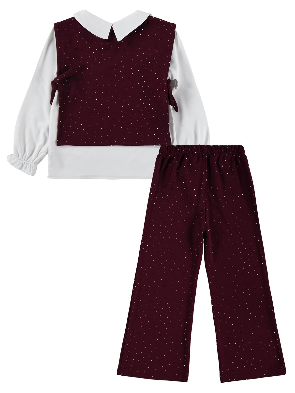 Civil Girls Yakalı 6-9 Yaş Takım - Bordo