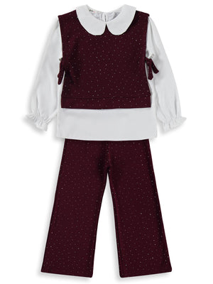 Civil Girls Yakalı 6-9 Yaş Takım - Bordo