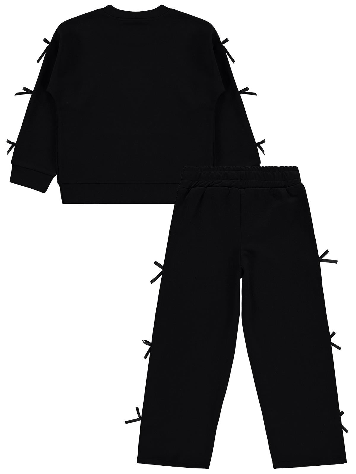 Civil Girls Kız Çocuk Fiyonklu 6-9 Yaş Eşofman Takımı - Siyah