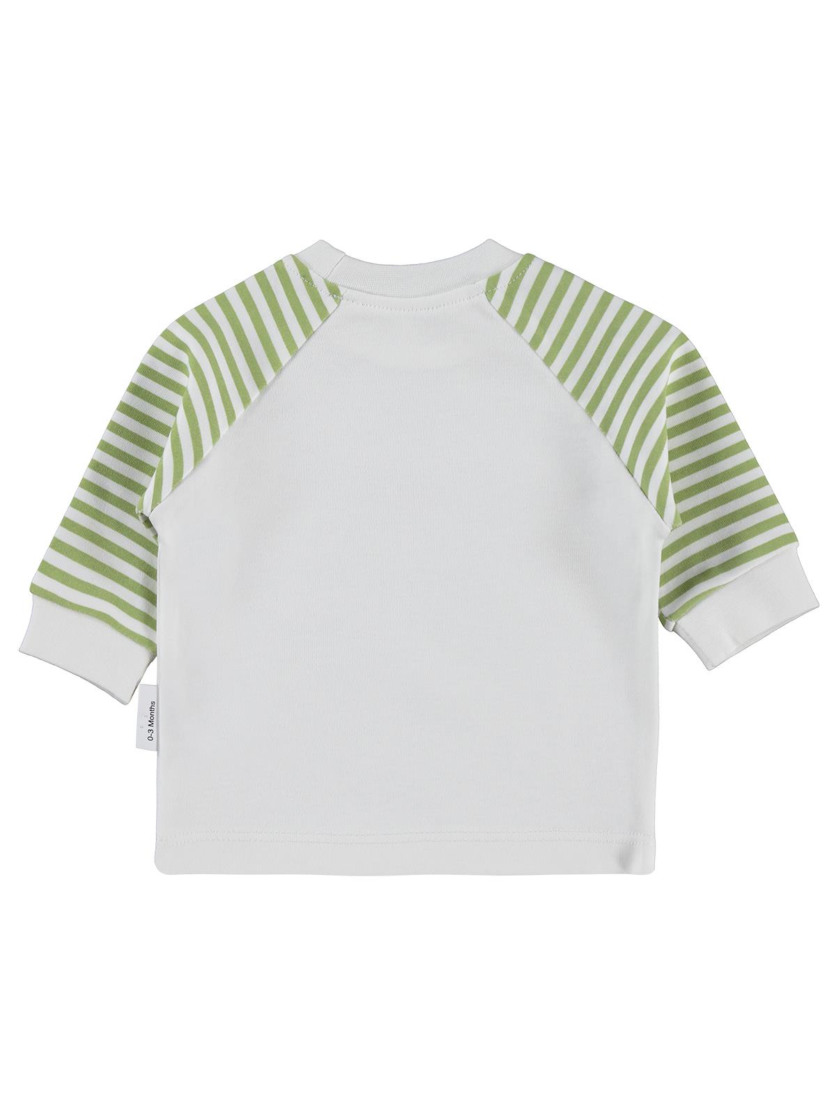 Nova Baby Yeşil Ema Kokulu Renglan Kol 1-9 Ay Sweatshirt - Ekru