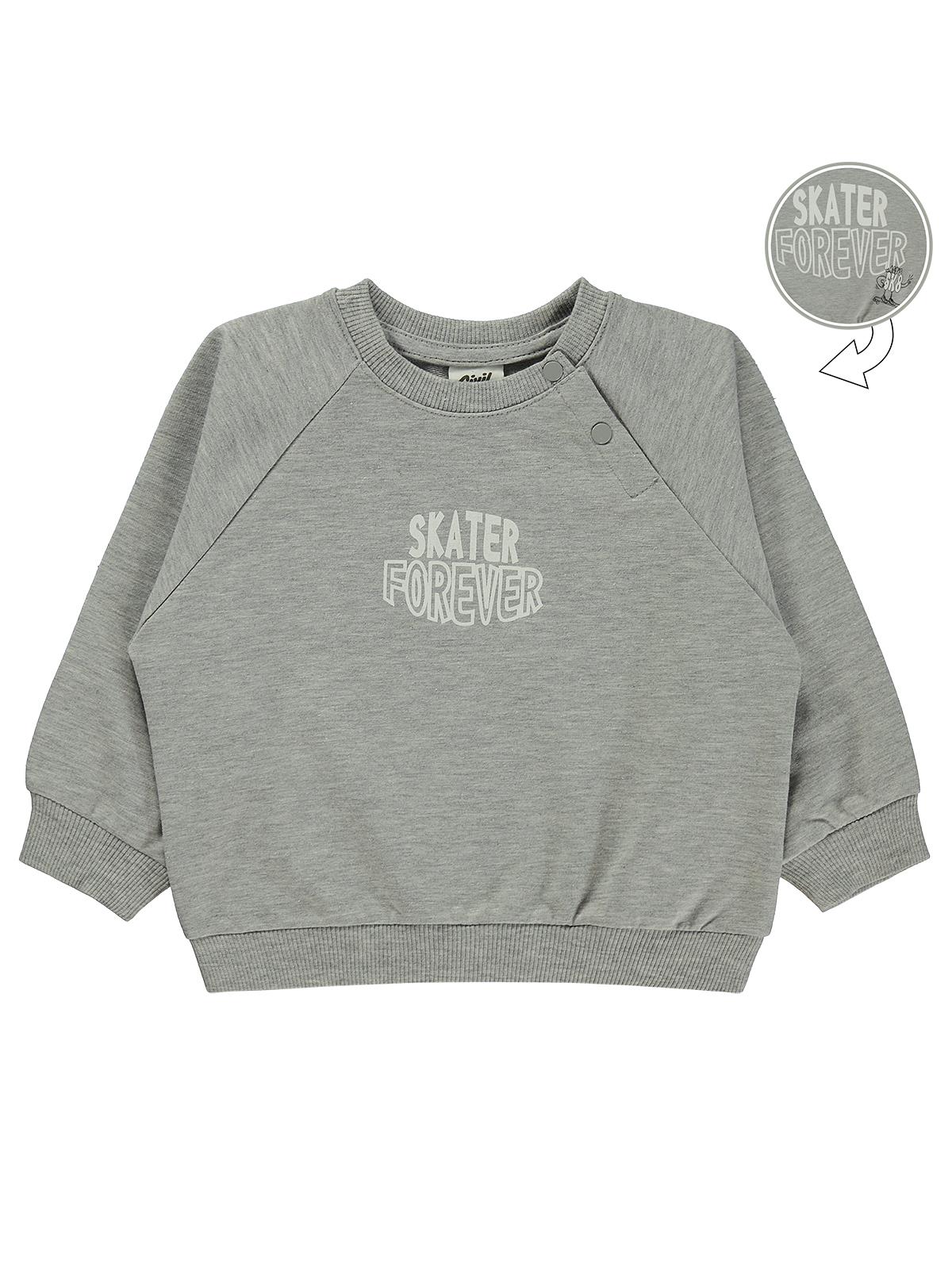 Civil Baby Skater Forever Baskılı 6-18 Ay Sweatshirt - Gri