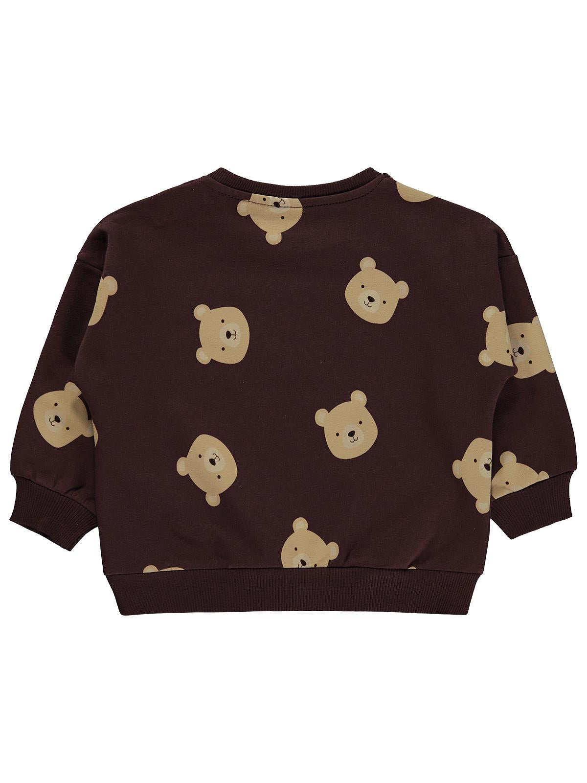 Civil Baby Ayıcık Baskılı 6-18 Ay Sweatshirt - Kahverengi