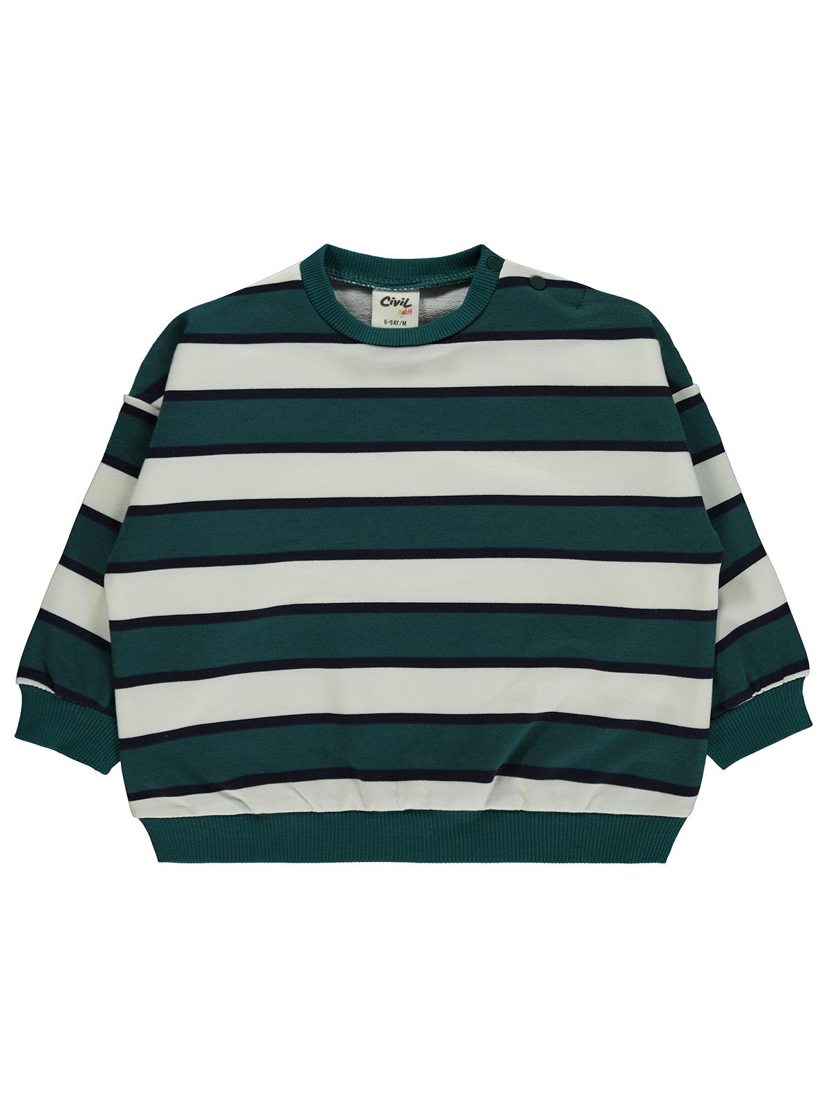 Civil Baby Çizgili 6-18 Ay Sweatshirt - Lacivert