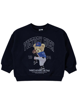 Civil Baby Teddy Bear Baskılı 6-18 Ay Sweatshirt - Lacivert