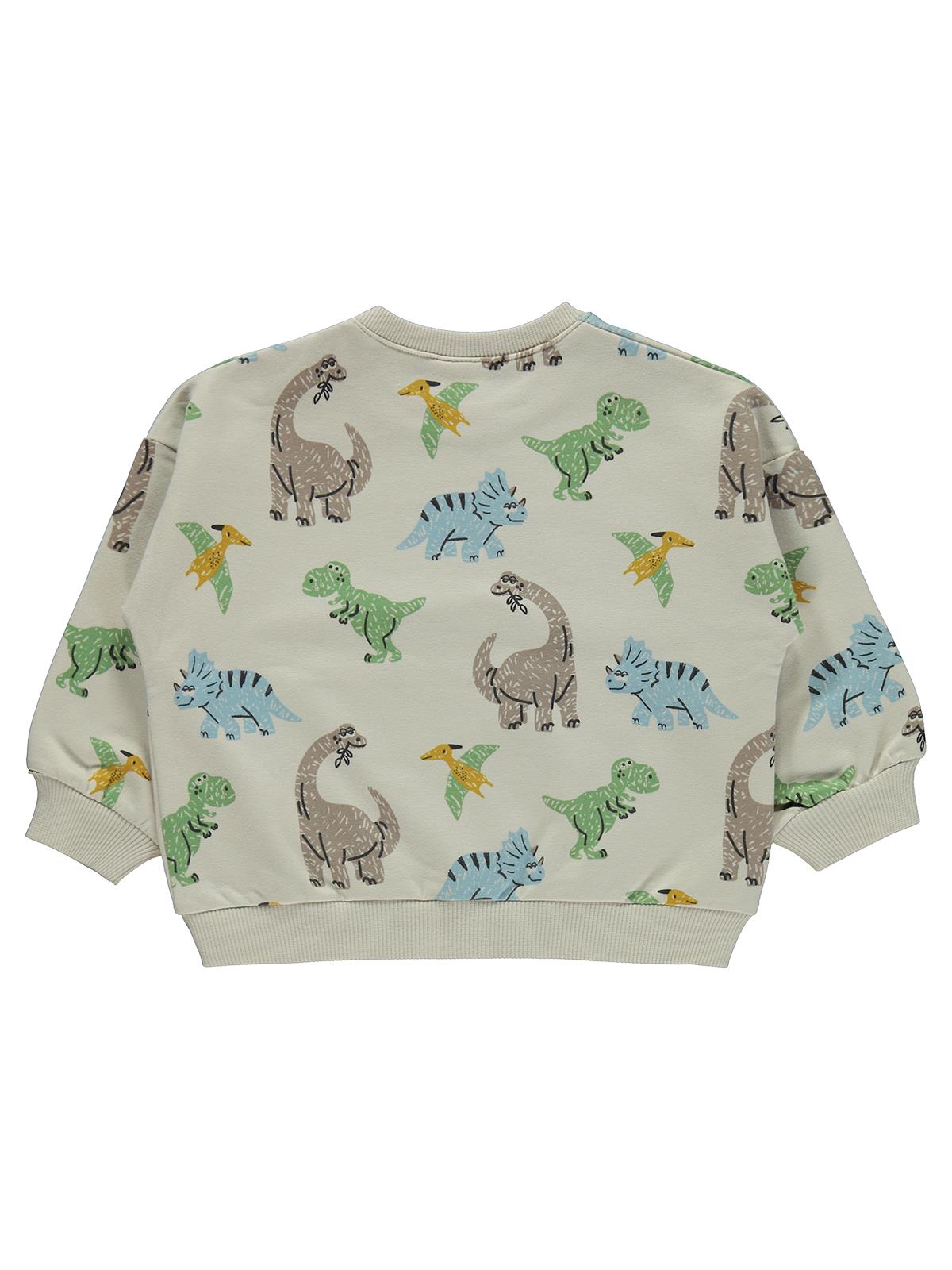 Civil Baby Dinozor Baskılı 6-18 Ay Sweatshirt - Bej