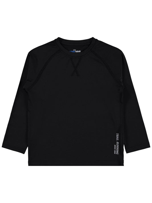 Civil Erkek Çocuk Reflektör Baskılı Sweatshirt | Likralı Süprem | Okul Kreş ve Günlük Kullanım - Siyah
