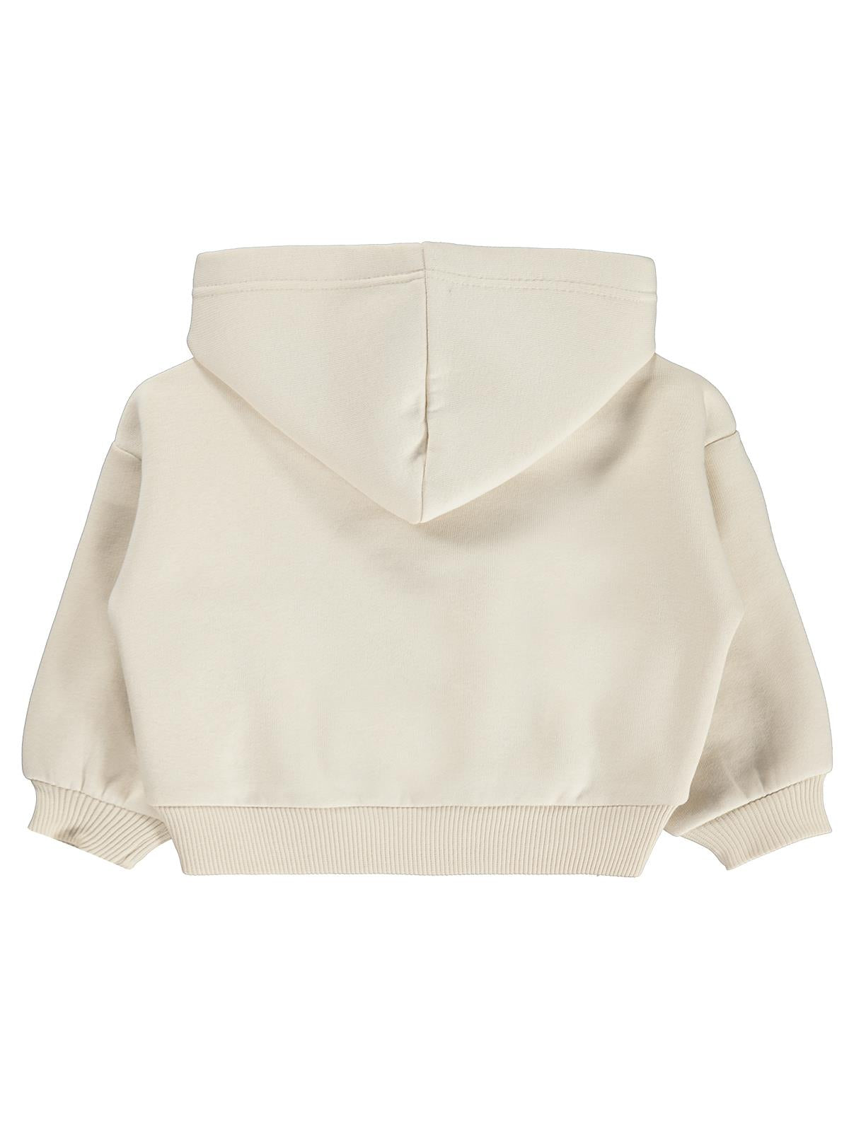 Civil Baby Çiçek Nakışlı Basic Kapşonlu 6-18 Ay Sweatshirt - Bej