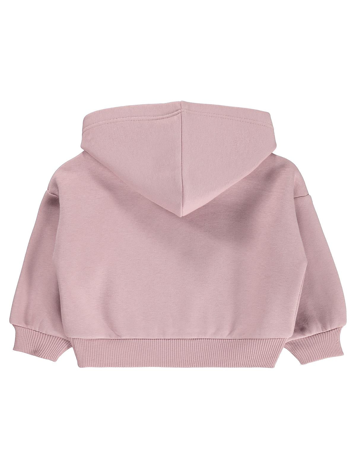 Civil Baby Çiçek Nakışlı Basic Kapşonlu 6-18 Ay Sweatshirt - Bej