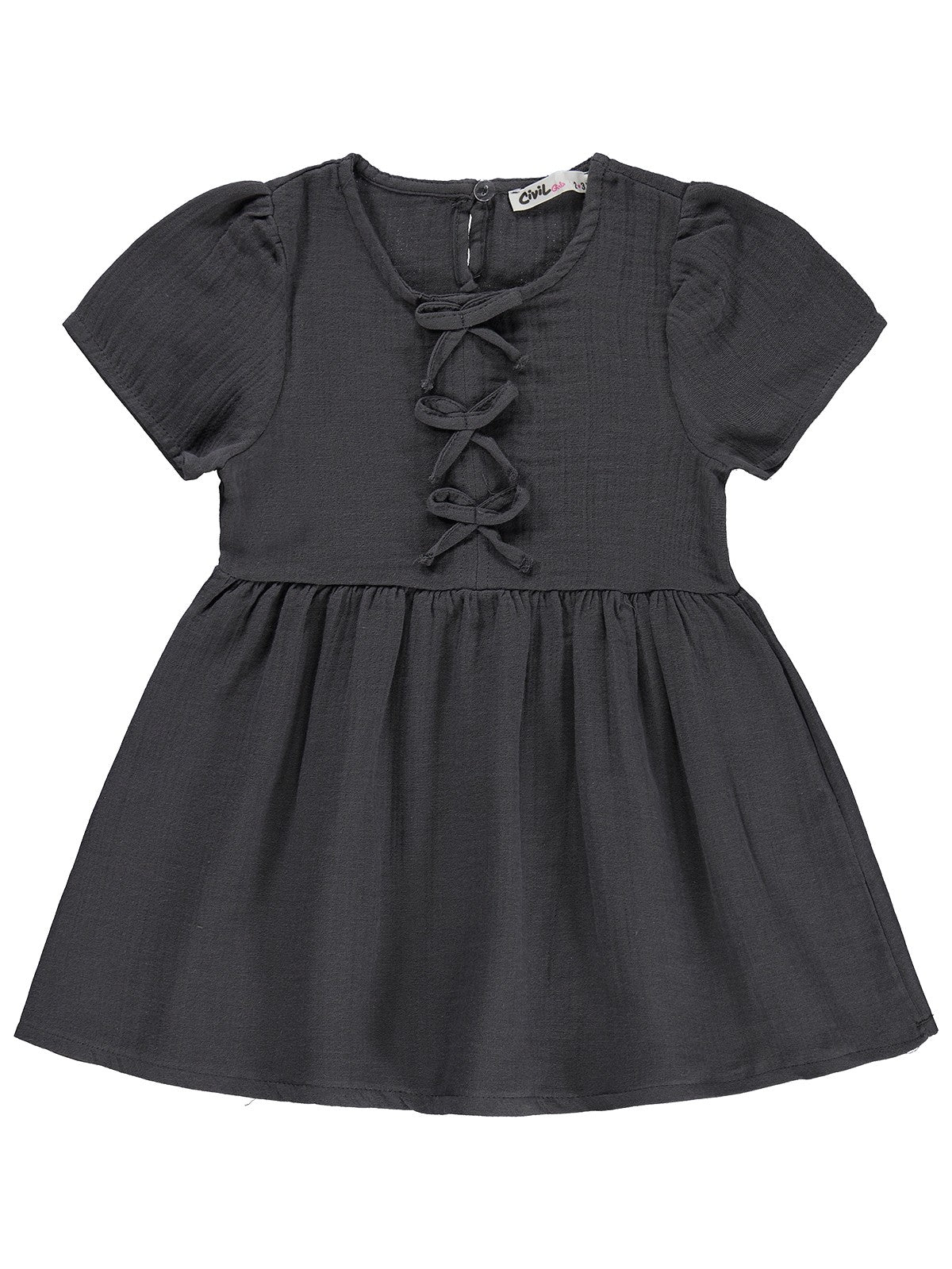 Civil Girls Fiyonklu 2-5 Yaş Elbise - Gri