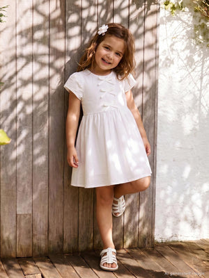 Civil Girls Fiyonklu 2-5 Yaş Elbise - Beyaz