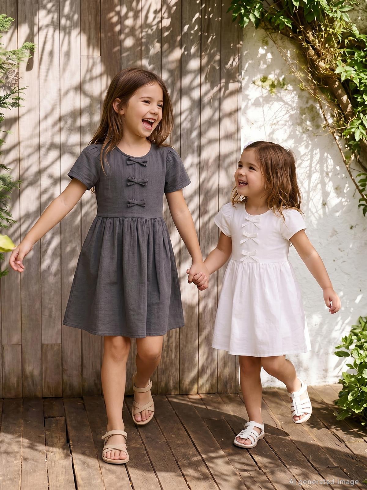 Civil Girls Fiyonklu 2-5 Yaş Elbise - Beyaz
