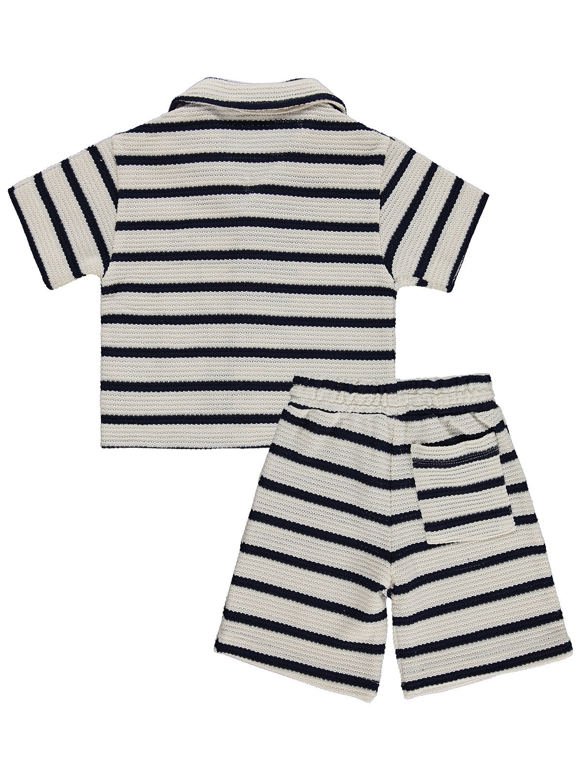 Pierre Cardin Çizgili Kaprili 2-5 Yaş Takım - Ekru
