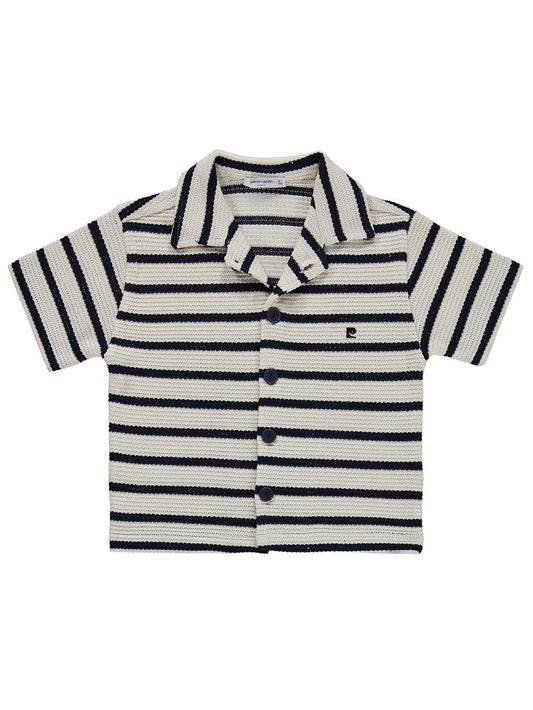 Pierre Cardin Çizgili Kaprili 6-9 Yaş Takım - Ekru