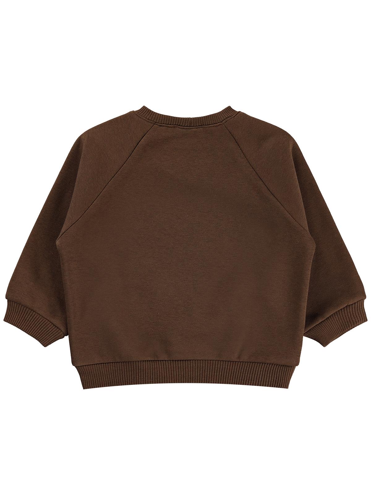Civil Baby Keep Smiling Etiketli Basic 6-18 Ay Sweatshirt - Kahverengi