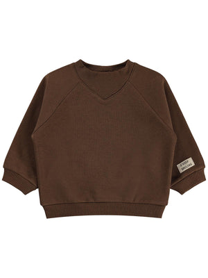 Civil Baby Keep Smiling Etiketli Basic 6-18 Ay Sweatshirt - Kahverengi