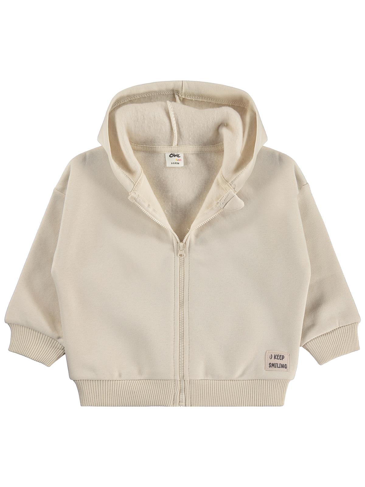 Civil Baby Keep Smiling Etiketli Basic 6-18 Ay Hırka - Bej