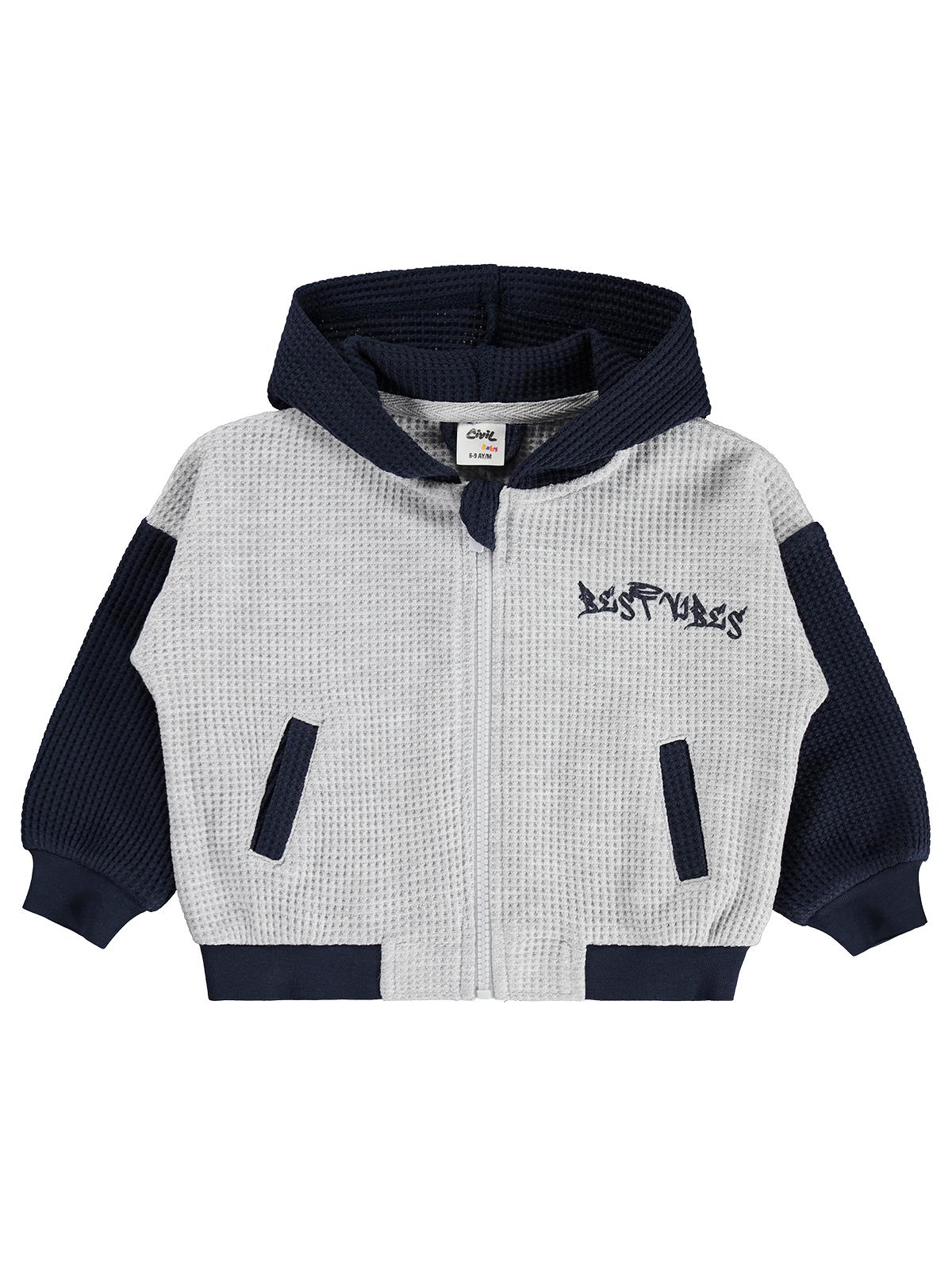Civil Baby Best Vibes Baskılı 6-18 Ay Hırka - Gri