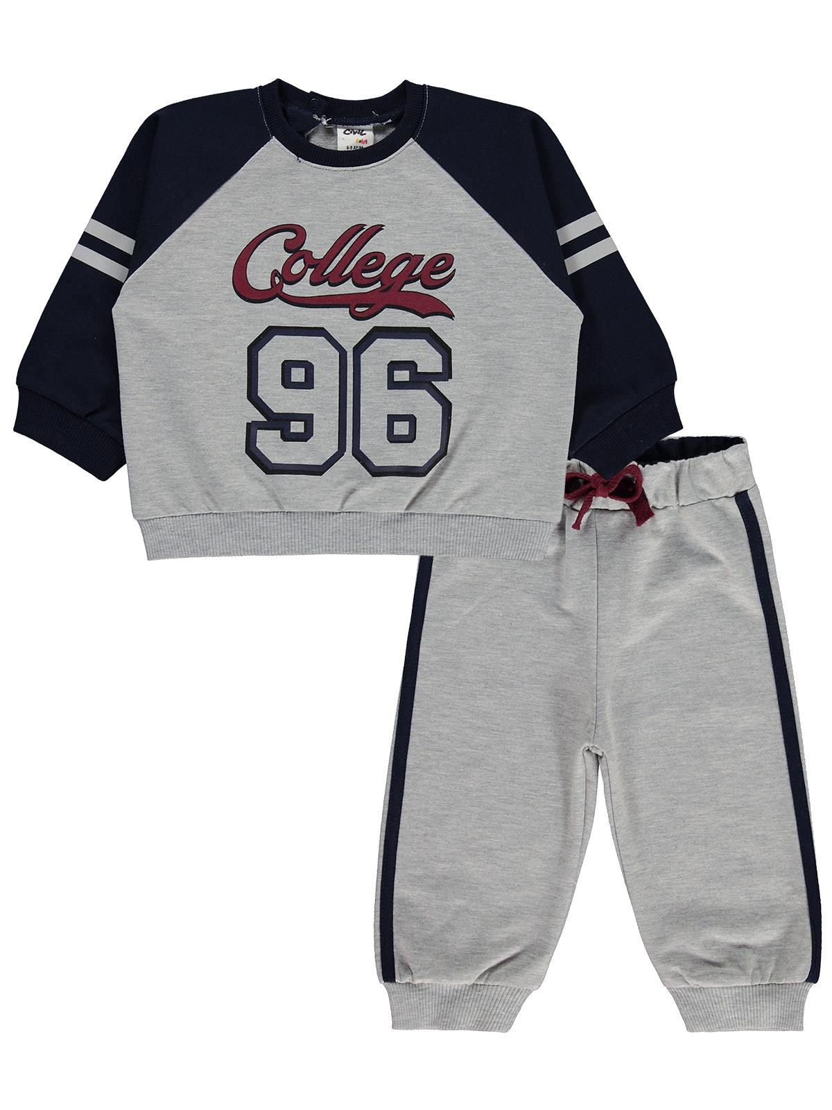 Civil Baby College Baskılı 6-18 Ay Takım - Lacivert