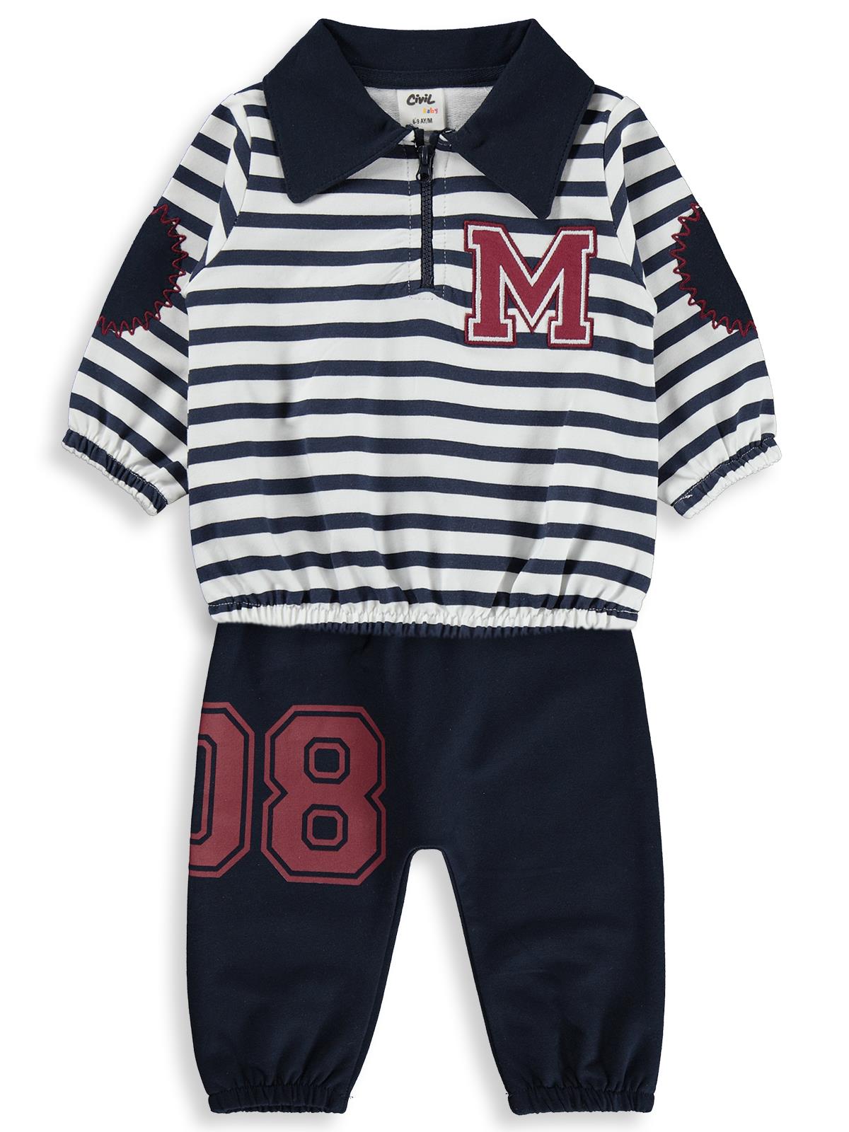 Civil Baby M Nakışlı 6-18 Ay Takım - Lacivert