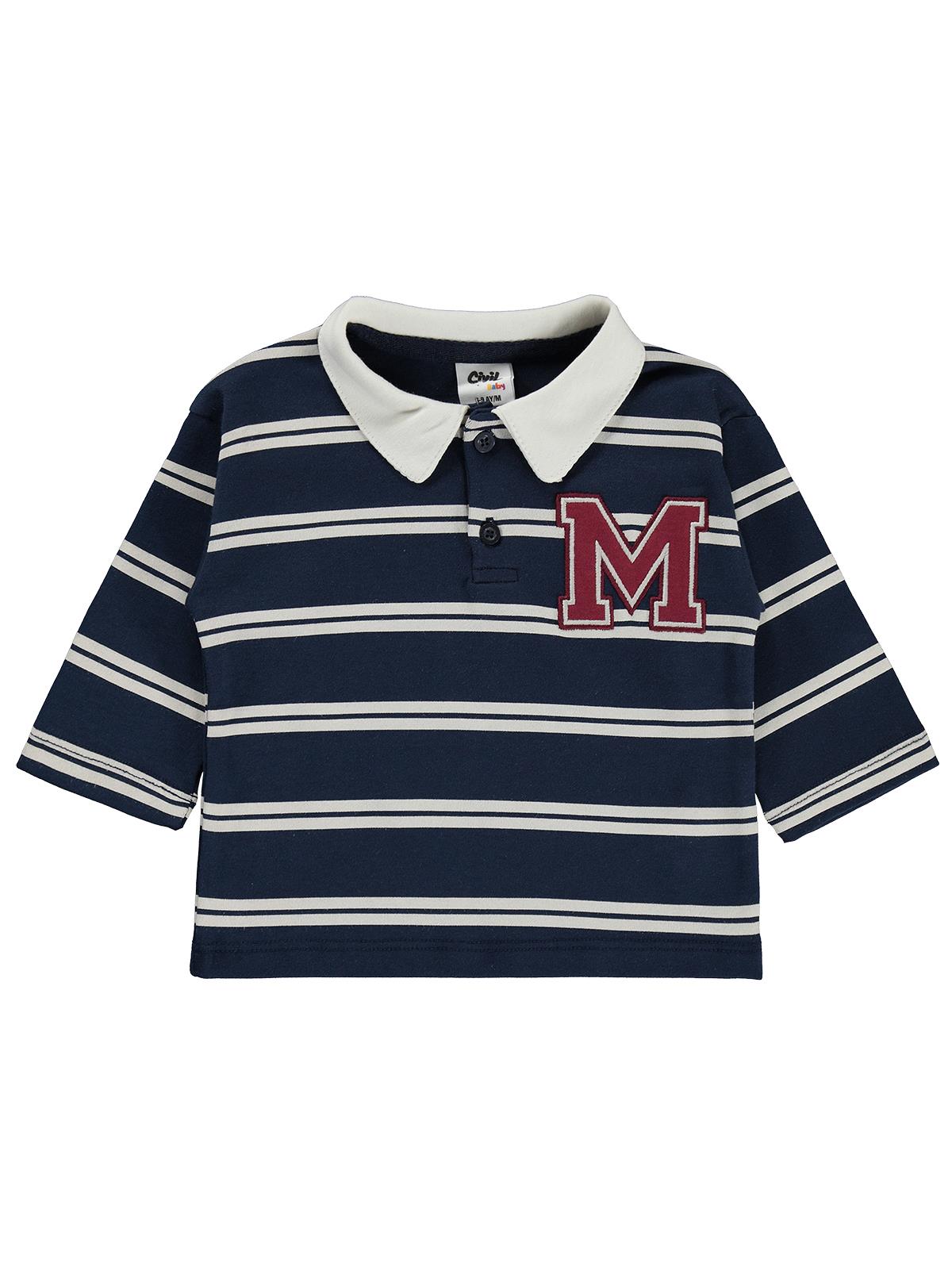 Civil Baby Çizgili 6-18 Ay Sweatshirt - Lacivert