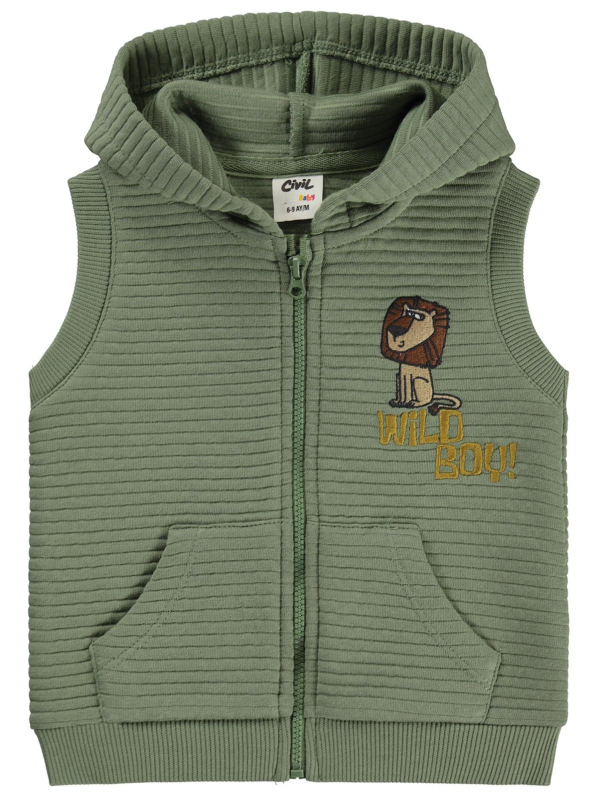Civil Baby Aslan Nakışlı 6-18 Ay Yelek - Yeşil