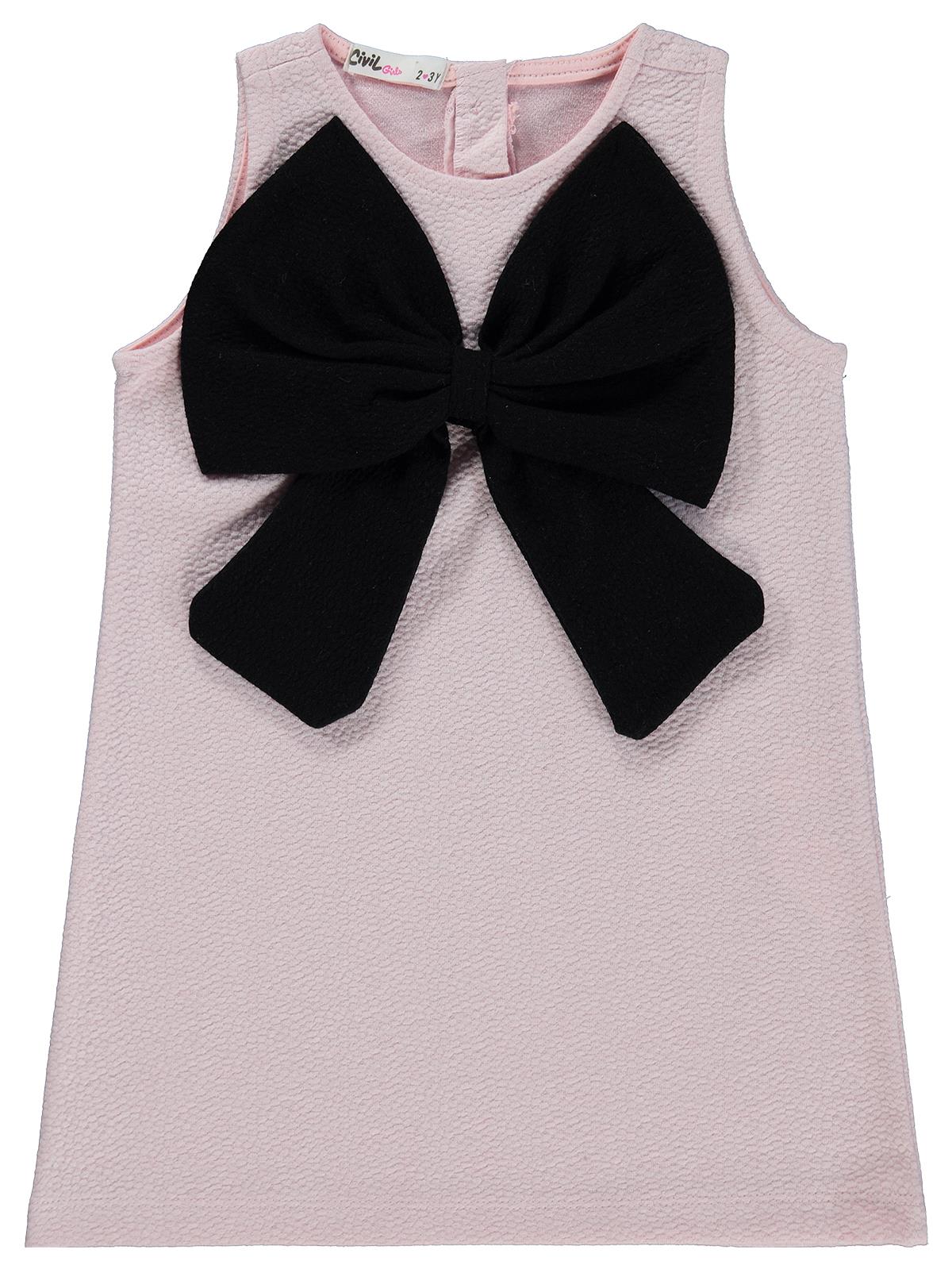 Civil Girls Fiyonk Detaylı 2-5 Yaş Elbise - Pudra