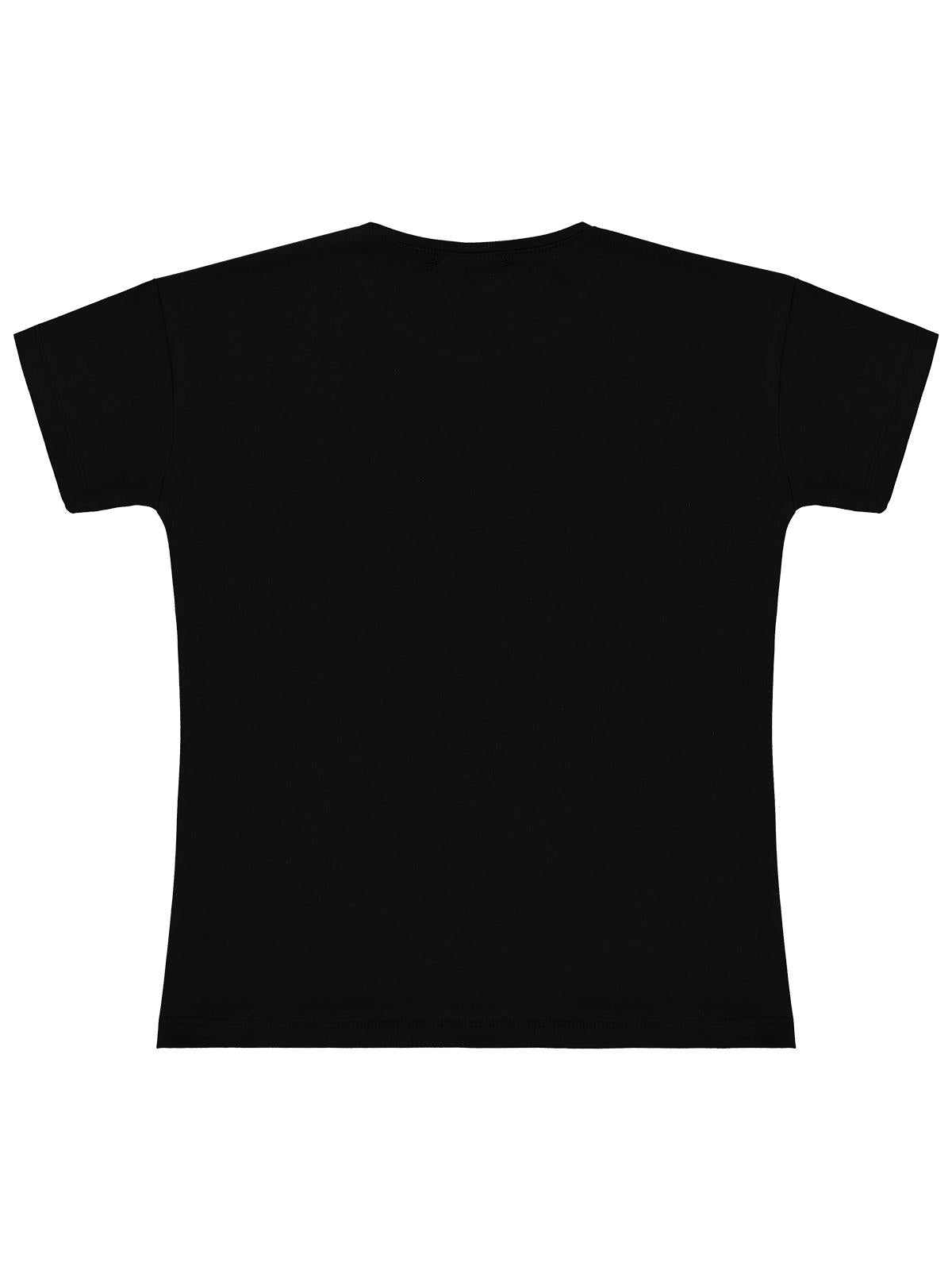 Civil Girls Kelebek Aplikeli 10-13 Yaş Tişört - Siyah