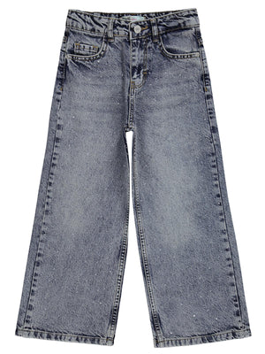 Civil Girls Taş Baskılı 10-13 Yaş Pantolon Kot - Mavi
