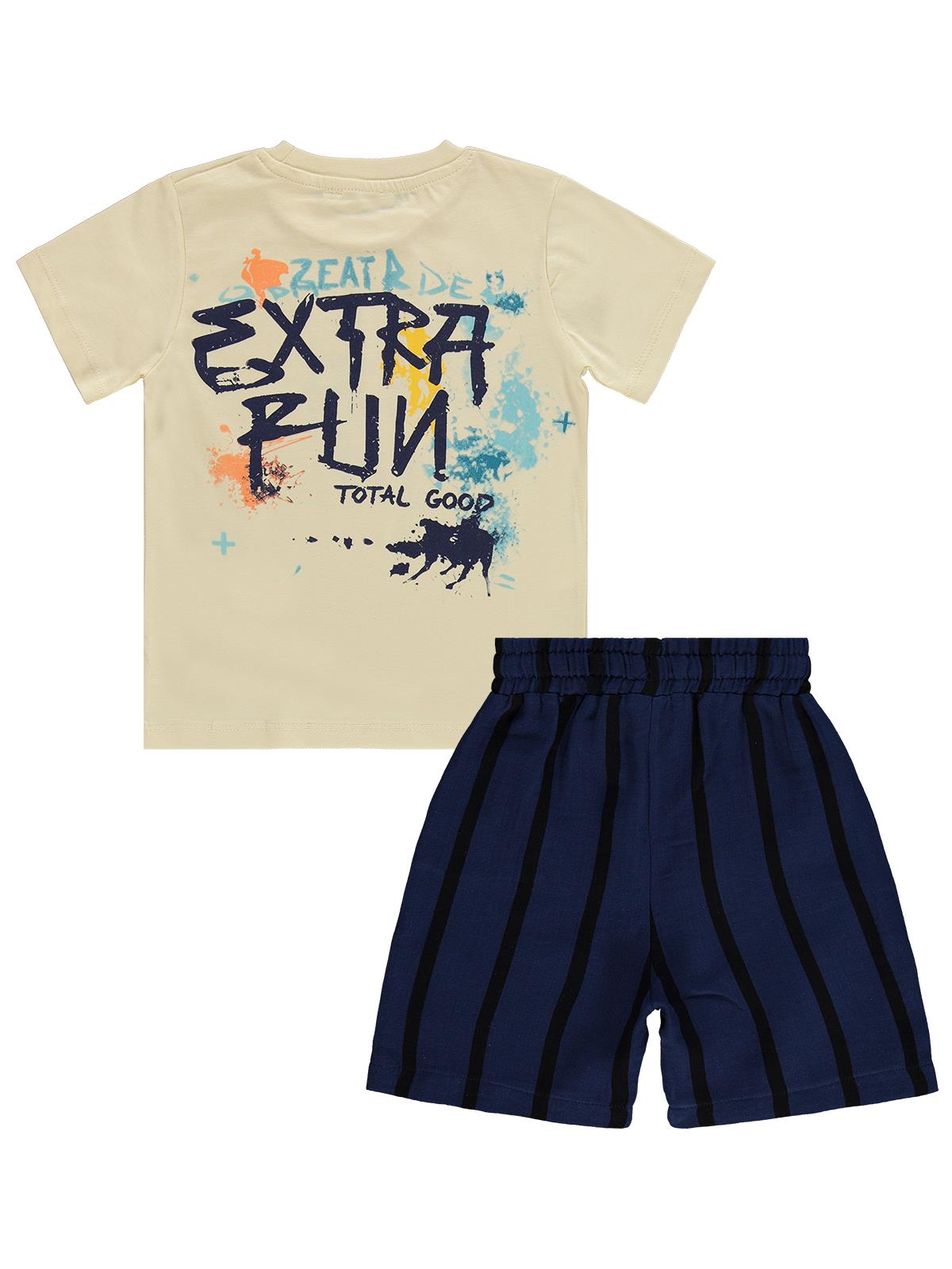 Civil Boys Extra Fun Baskılı 2-5 Yaş Takım - Ekru