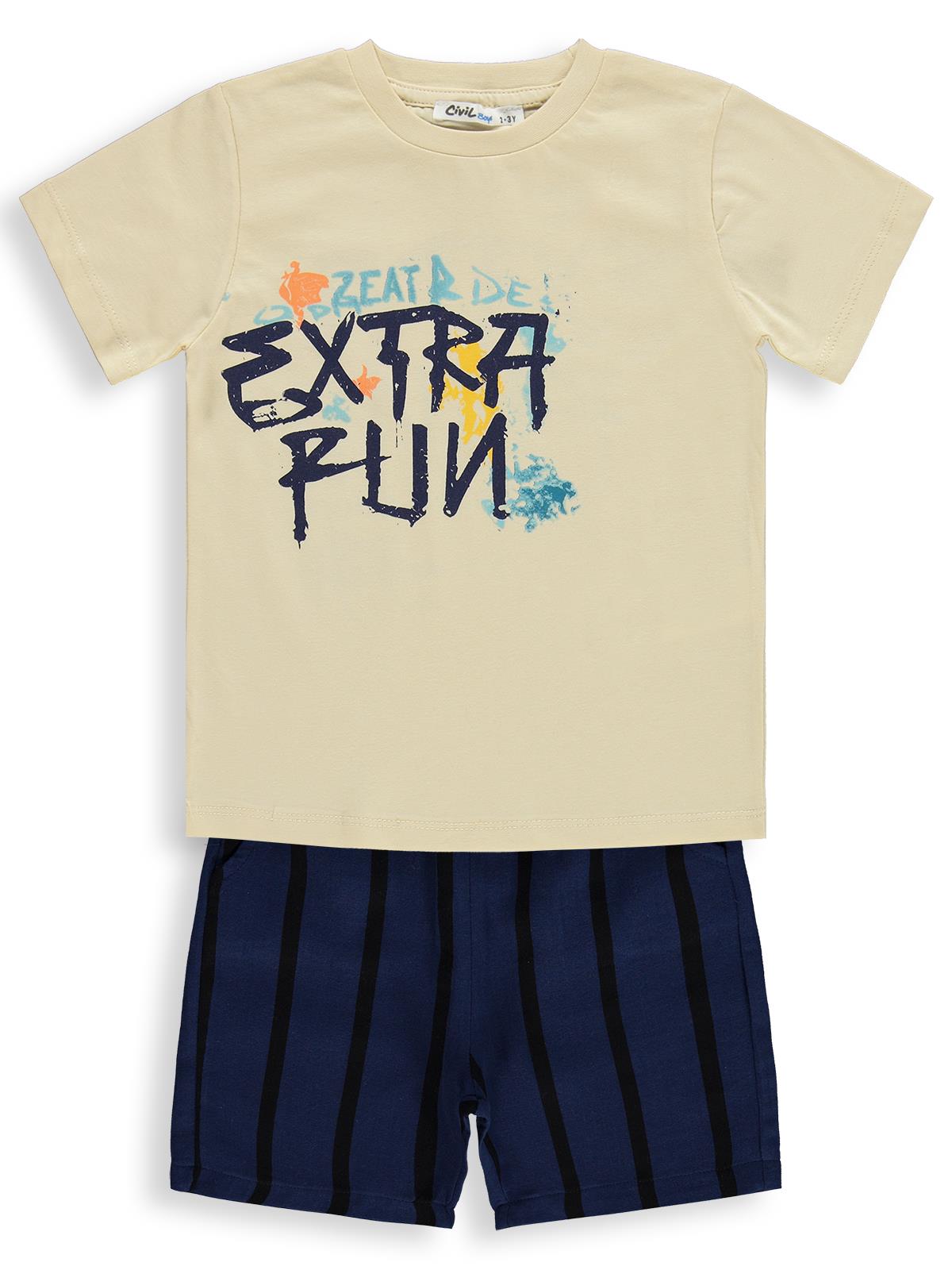Civil Boys Extra Fun Baskılı 2-5 Yaş Takım - Sarı