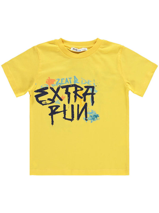 Civil Boys Extra Fun Baskılı 2-5 Yaş Takım - Sarı