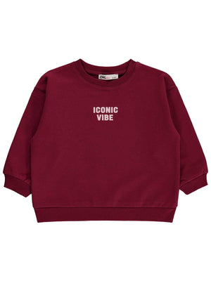 Civil Girls Basic 2-5 Yaş Sweatshirt - Bordo