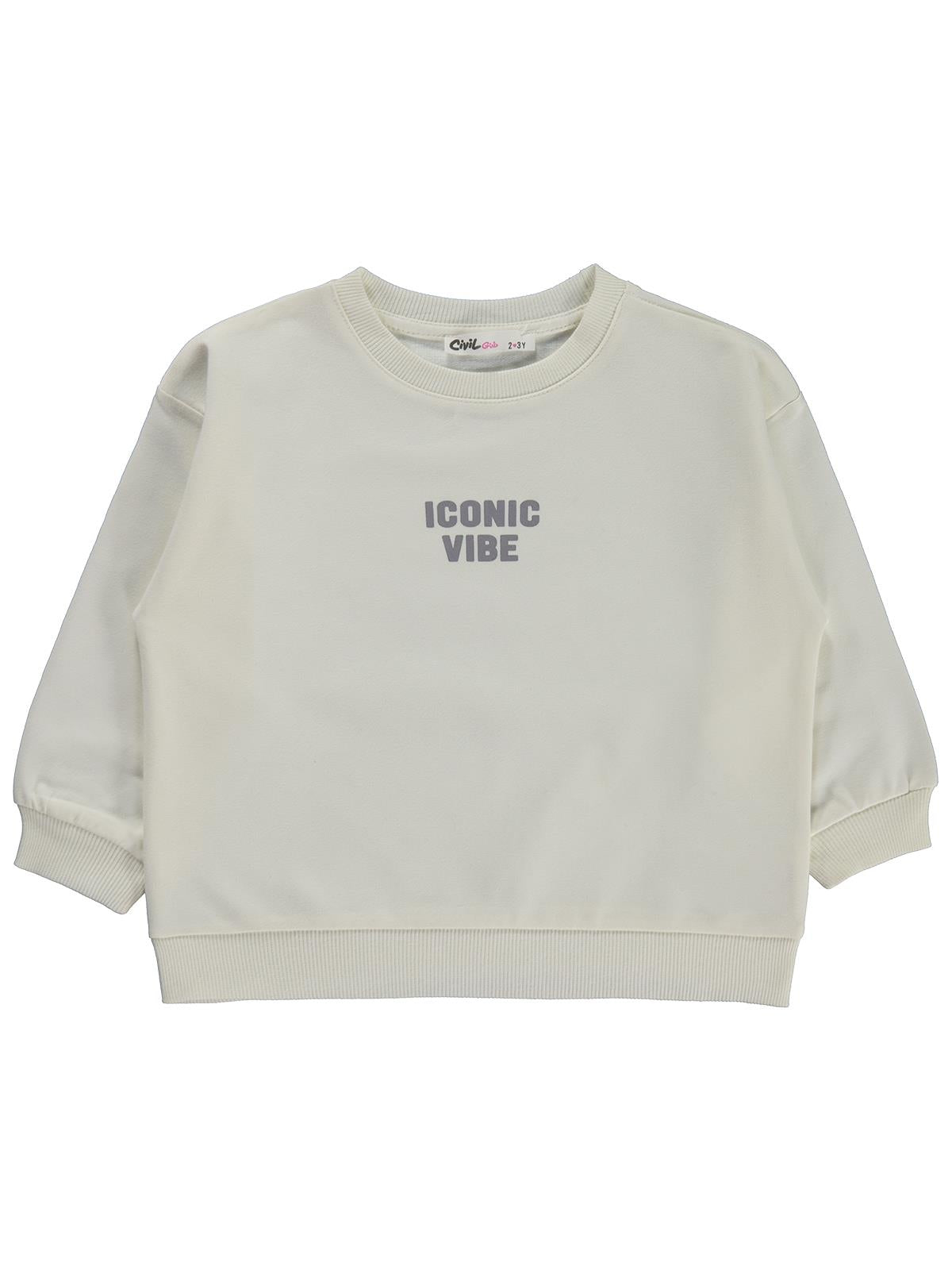 Civil Girls Basic 2-5 Yaş Sweatshirt - Ekru