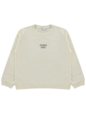 Civil Girls Basic 10-13 Yaş Sweatshirt - Ekru