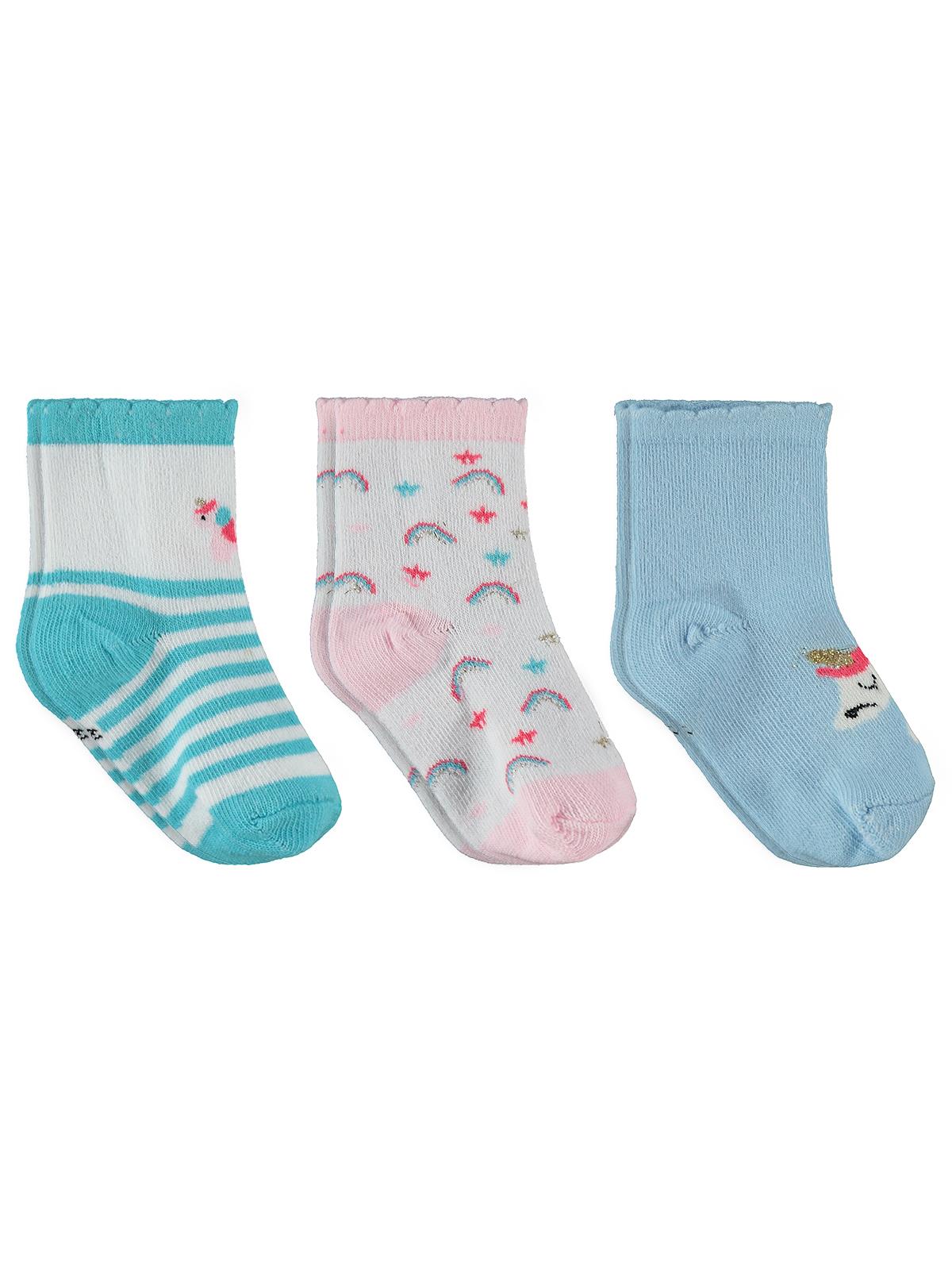 Civil Baby Unicorn 3'lü 6- Bebek Kız Çorap Set - Standart