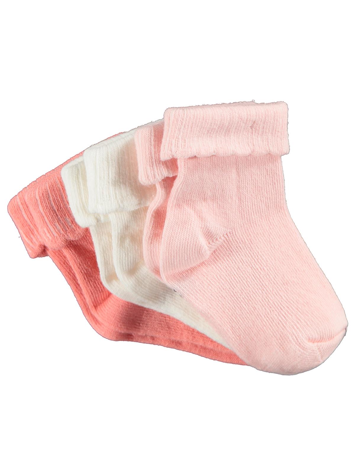 Civil Baby Kıvrık Basic 3'lü 6- Bebek Kız Çorap Set