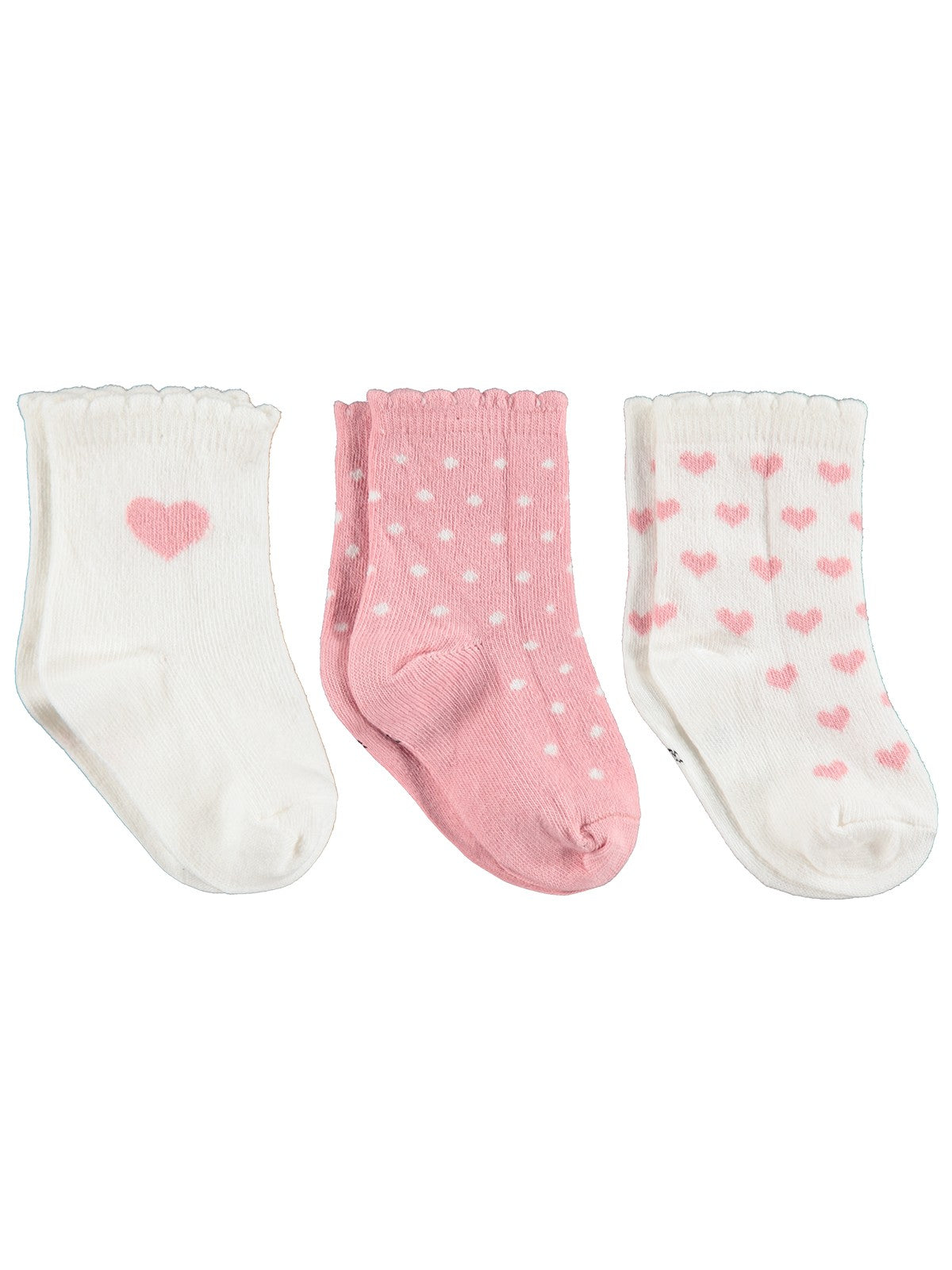 Civil Baby Puanlı 3'lü 6- Bebek Kız Çorap Set