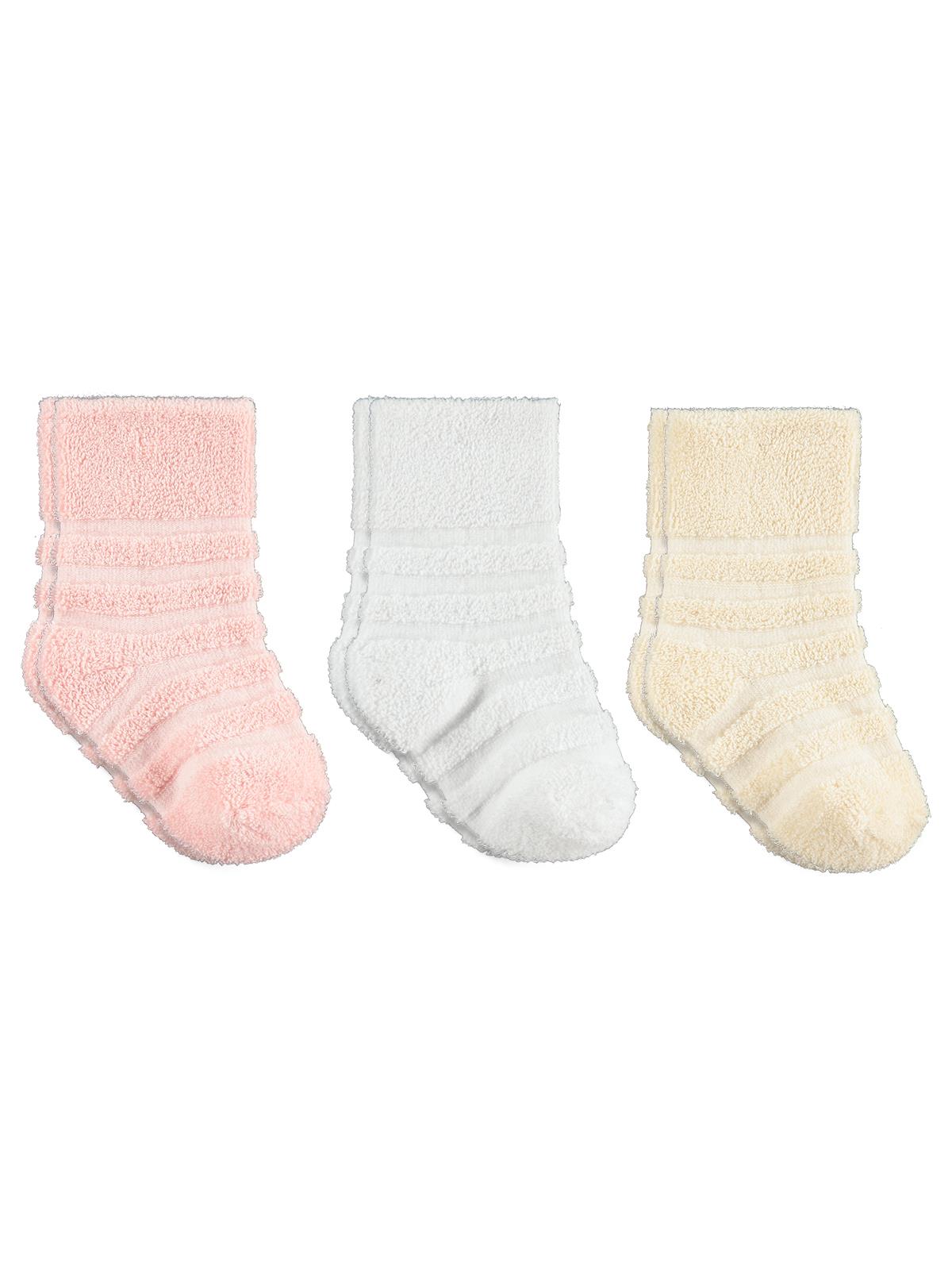 Civil Baby Çemberli Basic Havlu 6-18 Ay 3'lü Bebek Kız Çorap Set