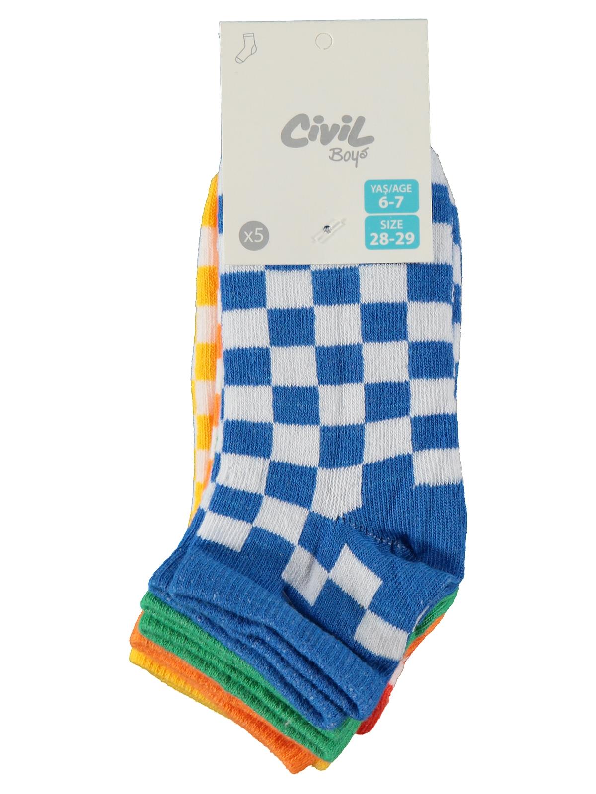 Civil Boys Clours 5'li 2-12 Yaş Erkek Patik Çorap
