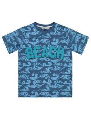 Civil Boys Beach Baskılı 6-9 Yaş Tişört - Yeşil