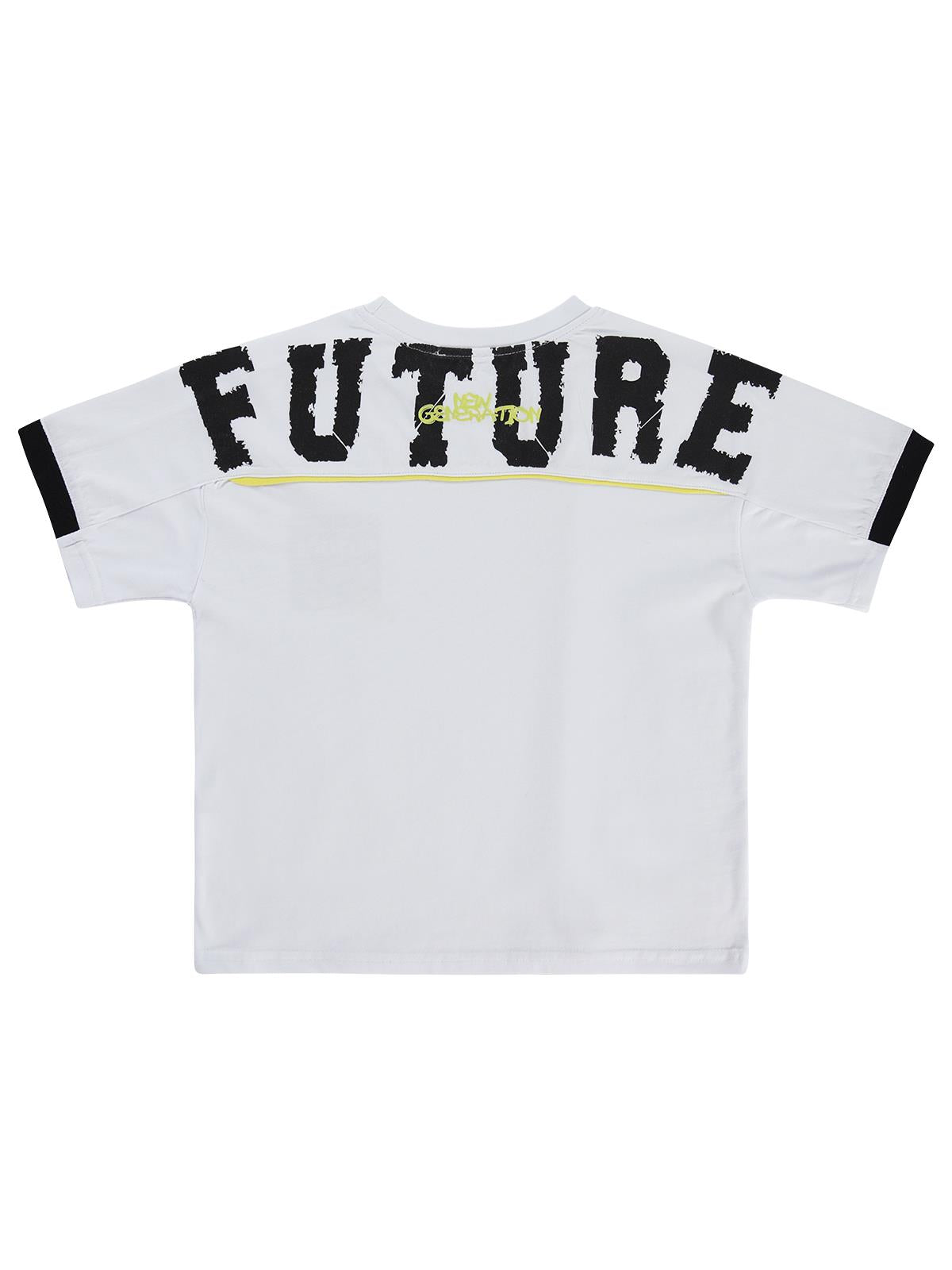 Civil Boys Future Baskılı 6-9 Yaş Tişört - Beyaz