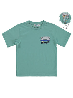 Civil Boys Skate Dog Baskılı 2-5 Yaş Tişört - Yeşil