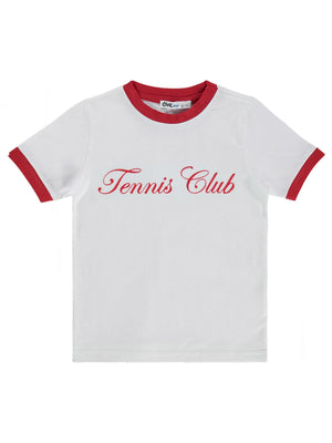 Civil Boys Tennis Club Baskılı 6-9 Yaş Tişört - Kırmızı