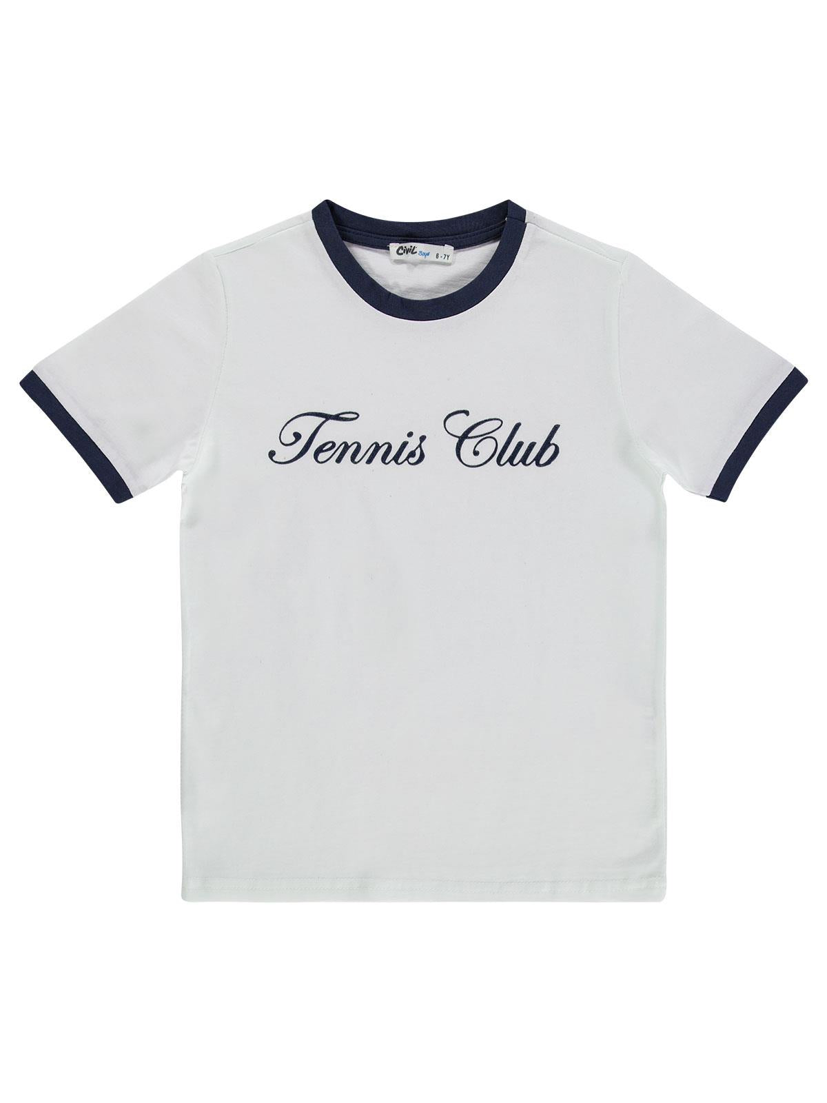 Civil Boys Tennis Club Baskılı 10-13 Yaş Tişört - Lacivert