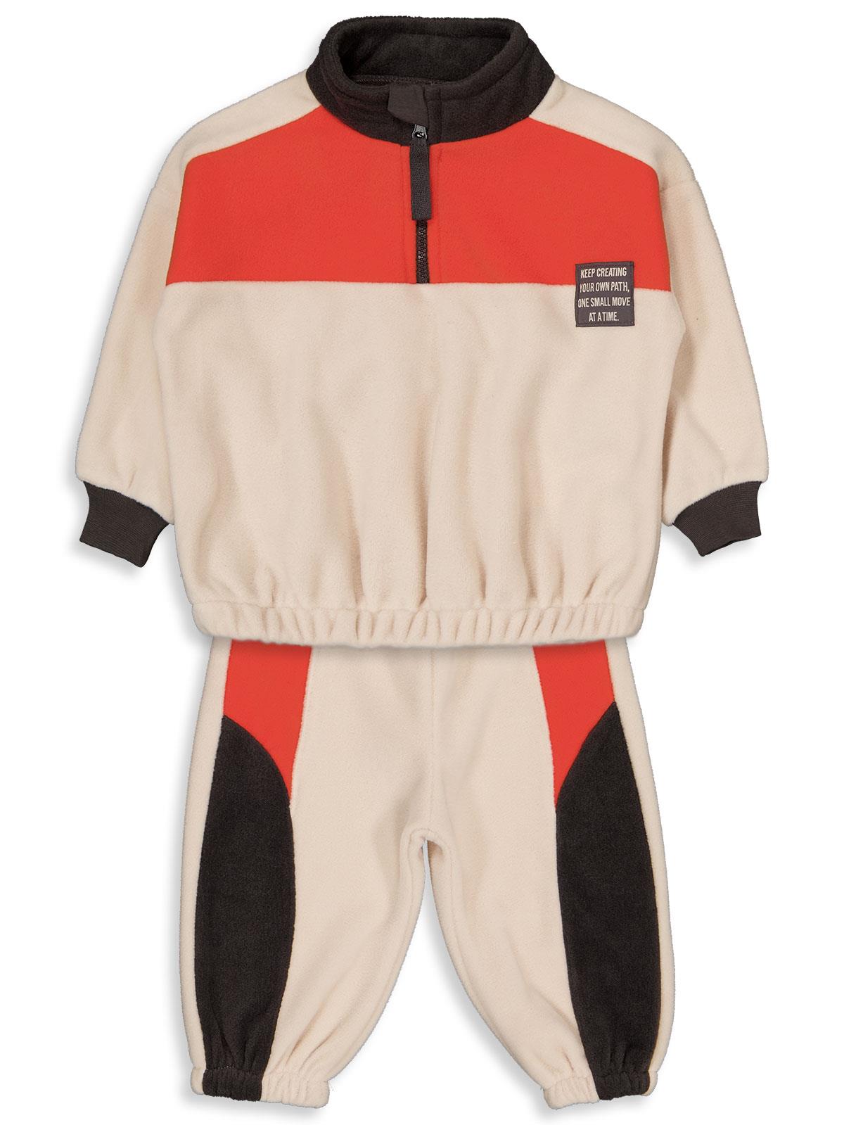 Civil Baby Yarım Fermuar 6-18 Ay Takım - Ekru