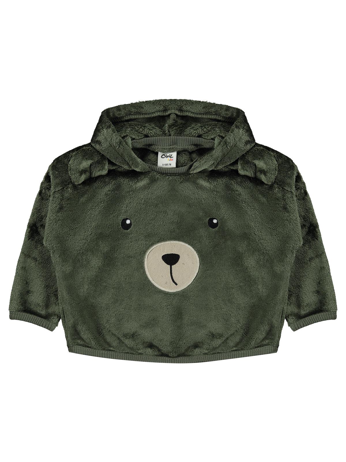 Civil Baby Ayıcık Nakışlı 6-18 Ay Sweatshirt - Haki
