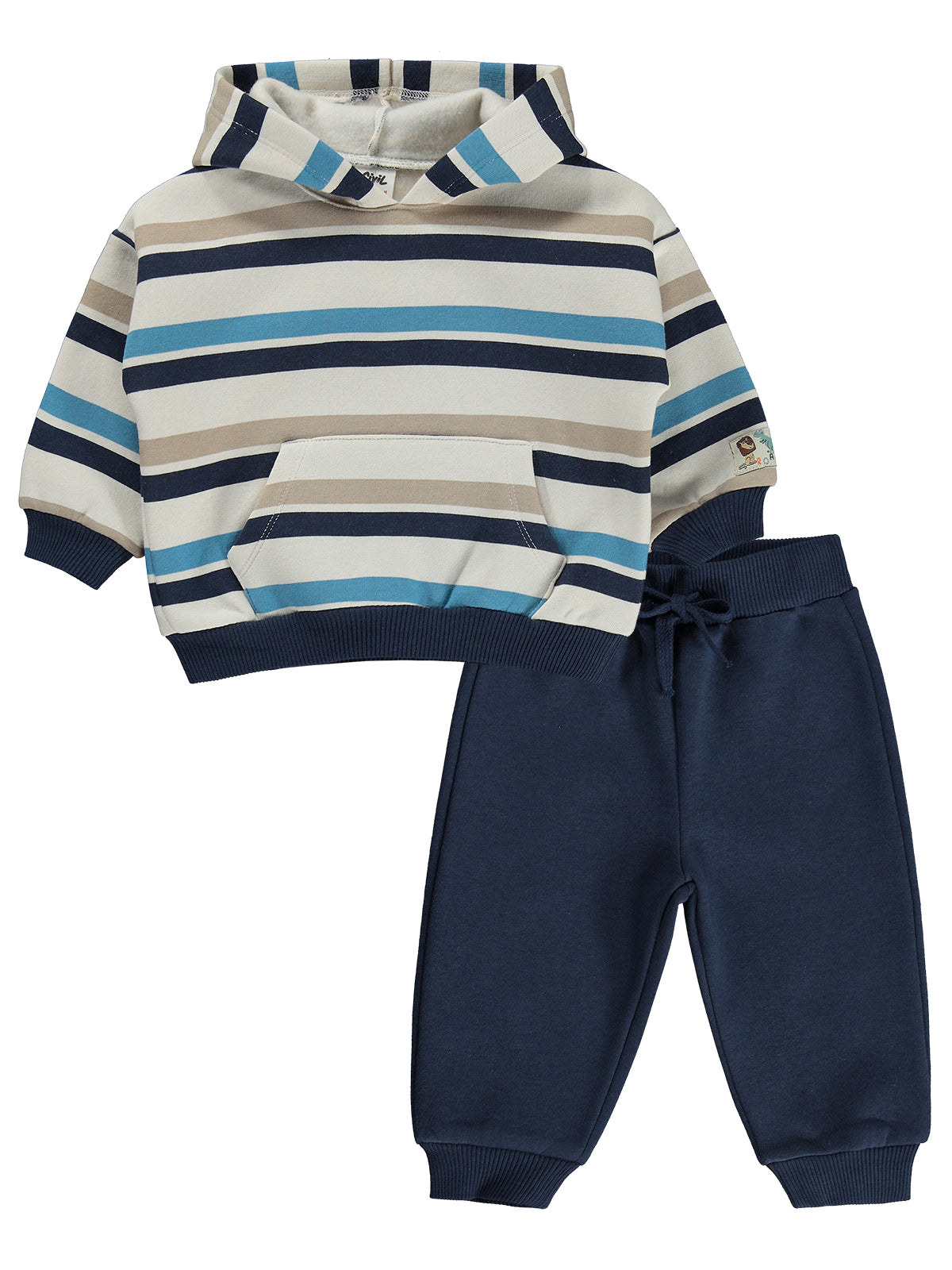 Civil Baby Çizgili 6-18 Ay Takım - Mavi