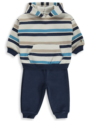 Civil Baby Çizgili 6-18 Ay Takım - Mavi